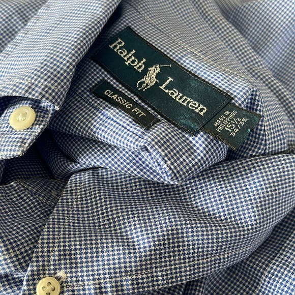 Ralph Lauren Classic Fit Men's Button Down Long Sleeve Shirt size 15 1/2 34/35 - Picture 3 of 8